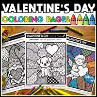 Vorschau - Arbeitsblätter - Valentine’s Day Coloring Pages Activities | Mindfulnes Art - Deckblatt