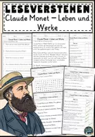 Vorschau - Arbeitsblätter - PAKET: Kunst & Künstler – Claude Monet, Albrecht Dürer, Wassily Kandinsky, Franz Marc Lesen & Verstehen Arbeitsblätter mit Lesetext - Seite 1
