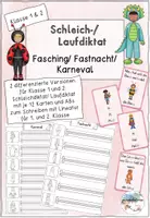 Vorschau - Arbeitsblätter - Schleichdiktat/ Laufdiktat Fasching Kl. 1/2 - Deckblatt