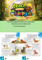 Vorschau - Spiele - Lesespiel Zuordnungsspiel Hundeberufe Berufshunde Memorie - Deckblatt