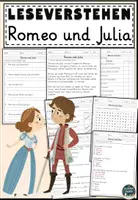 Vorschau - Arbeitsblätter - Romeo und Julia – Arbeitsblätter zum Leseverstehen - Deckblatt