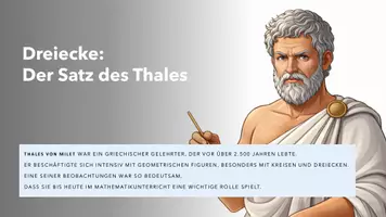 Vorschau - Präsentationen/Tafelbilder - Satz des Thales: Eine Präsentation Schritt für Schritt (+Übungen) - Seite 1