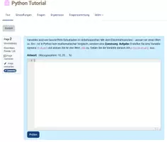 Vorschau - Interaktives Material - Python Grundlagen Moodle Tutorial - XML Fragen - Seite 2