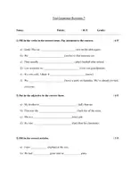Vorschau - Arbeitsblätter - Grammar Revision Test Klasse 7 - Deckblatt