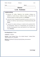 Vorschau - Arbeitsblätter - Klausur Realismus – Lyrik & Epik (Oberstufe): Meyer „Der römische Brunnen“ & Keller „Kleider machen Leute“ mit Erwartungshorizont - Seite 1