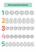 Vorschau - Arbeitsblätter - Arbeitsblätter Mathe 1. Klasse: Zahlenraum 10, Ostern Lernblätter Vorschule, Mengen & Zahlen bis 10 - Seite 1