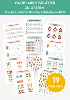 Vorschau - Arbeitsblätter - Arbeitsblätter Mathe 1. Klasse: Zahlenraum 10, Ostern Lernblätter Vorschule, Mengen & Zahlen bis 10 - Deckblatt