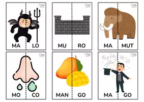 Vista previa - Juegos / Gamificación - PUZZLE DOS PIEZAS (PALABRAS BISÍLABAS FONEMA /M/) - página 3