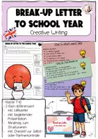 Vorschau - Arbeitsblätter - Break-up letter school year Englisch Sek I End of Year Writing - Deckblatt