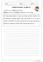 Vorschau - Arbeitsblätter - Rechtschreibung - Fehlerforscher: b oder p? - Seite 1