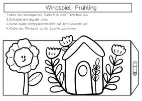 Vorschau - Arbeitsblätter - Windspiel Kunst Frühling basteln Klasse 1 & 2 Vorlagen - Seite 3