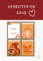Vorschau - Bildkarten - Herbstferien Gruß - Deckblatt