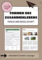 Vorschau - Arbeitsblätter - Formen des Zusammenlebens - Deckblatt