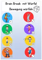 Vorschau - Spiele - Brain Break-Bewegungspause mit Farb- oder Augenwürfel - Seite 1
