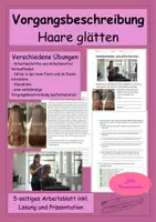 Vorschau - Stundenentwürfe - Vorgangsbeschreibung: Praktikum beim Friseur - Haare glätten - Deckblatt