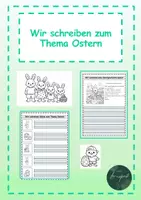 Vorschau - Arbeitsblätter - Schreiben zum Thema Ostern - Deckblatt
