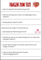 Vorschau - Arbeitsblätter - Leseverständnis Valentinstag - Seite 1