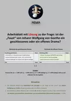 Vorschau - Unterrichtsreihen - Faust I - ein geschlossenes oder offenes Drama? - Deckblatt