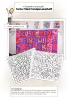 Vorschau - Mal- und Bastelvorlagen - Klassenpuzzle zum Zusammenhalt - Deckblatt