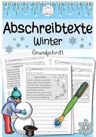 Vorschau - Arbeitsblätter - Abschreibtexte Winter | Grundschrift (GS) | Grundschule - Deckblatt