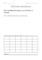 Vorschau - Arbeitsblätter - Gruppenarbeit zu Kombinatorik (Permutation/Kombination) - Deckblatt