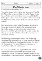 Vorschau - Arbeitsblätter - Altes Ägypten – Arbeitsblätter mit Lesetext, Fragen - Seite 1