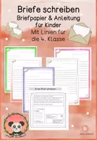 Vorschau - Arbeitsblätter - Briefe schreiben - Anleitung und Briefpapier für die 4. Klasse - Deckblatt
