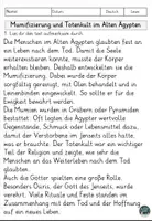 Vorschau - Arbeitsblätter - Mumifizierung und Totenkult im Alten Ägypten – Arbeitsblätter mit Lesetext & Leseverstehen - Seite 1