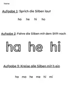 Vorschau - Arbeitsblätter - Leseförderung 1. Klasse – Buchstabe H; h - Seite 2