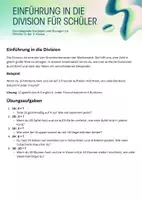Vorschau - Arbeitsblätter - Arbeitsblatt zur Division für die 3.Klasse - Deckblatt