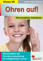 Vorschau - Arbeitsblätter - Ohren auf! Hörverstehen trainieren Klasse 5-6 | Hörtexte, Sachtexte, Hörspiel, Gedichte, Märchen, Audiofiles, Zuhören | Deutsch Sekundarstufe I Förderung Lösungen - Deckblatt