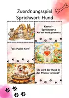 Vorschau - Spiele - Zuordnungsspiel, Lesespiel, Memorie Sprichworte rund um den Hund - Seite 2