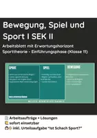 Vorschau - Arbeitsblätter - Bewegung, Spiel und Sport – Grundbegriffe der Sporttheorie (Sek II) - Deckblatt