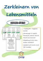 Vorschau - Arbeitsblätter - Hosentaschen-Wörterbuch "Zerkleinern von Lebensmitteln" - Deckblatt