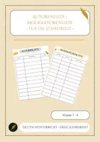 Vorschau - Arbeitsblätter - Autoren- und Moderationsliste für die Autorenrunde - Deckblatt