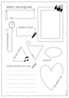Vorschau - Arbeitsblätter - Steckbrief: Mein Lieblingslied/My favourite song - Seite 1