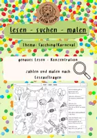 Vorschau - Arbeitsblätter - lesen - suchen - malen Fasching/Karneval - Deckblatt