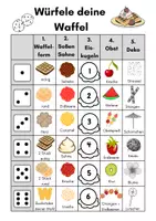 Vorschau - Mal- und Bastelvorlagen - Kunst zum Würfeln- Male deine Waffel/ dein Eis - Seite 1