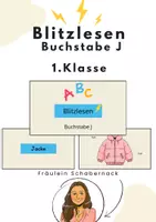 Vorschau - Präsentationen/Tafelbilder - Blitzlesen Klasse 1: Buchstabe J - Deckblatt