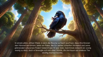 Vorschau - Arbeitsblätter - Der Rabe und der Fuchs – Fabel – Lesetext, 3D‑Präsentation & Arbeitsblatt - Seite 1