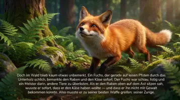 Vorschau - Arbeitsblätter - Der Rabe und der Fuchs – Fabel – Lesetext, 3D‑Präsentation & Arbeitsblatt - Seite 3