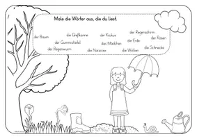 Vorschau - Arbeitsblätter - Lesen und Malen im Frühling - dreifach differenziert - Seite 2