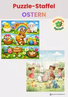 Vorschau - Spiele - Laufspiel: Puzzle-Staffel Ostern (8 Motive) - Deckblatt