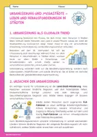 Vorschau - Arbeitsblätter - Urbanisierung und Megastädte - Leben und Herausforderungen in Städten - Seite 1