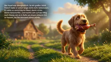 Vorschau - Arbeitsblätter - Der Hund und der Schatten - Fabel - 3D Präsentation & Arbeitsblatt - Seite 2
