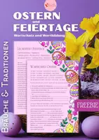 Vorschau - Unterrichtsreihen - OSTERN & FEIERTAGE Wortschatz und Wortbildung FREEBIE - Deckblatt