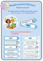 Vorschau - Bildkarten - Moderationsfächer Mathematik - 18 optionale Moderationskarten - Sprachsensibel und differenziert durch Visualisierungen - Förderung von Selbstständigkeit - Deckblatt