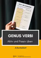 Vorschau - Arbeitsblätter - Aktiv und Passiv: Übung Genus Verbi - Deckblatt