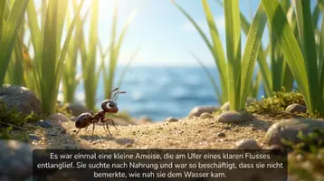 Vorschau - Arbeitsblätter - Die Ameise und die Taube - Fabel - 3D‑Bilderpräsentation + Arbeitsblätter - Seite 1