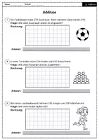 Vorschau - Arbeitsblätter - Schriftliche Addition – Sachaufgaben (Mathe Klasse 3-4) - Seite 3
